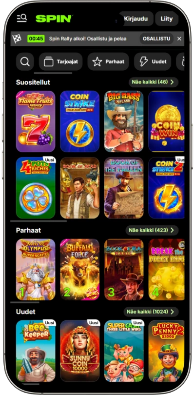 Spinit Casinon mobiilisovellus ja käytettävyys