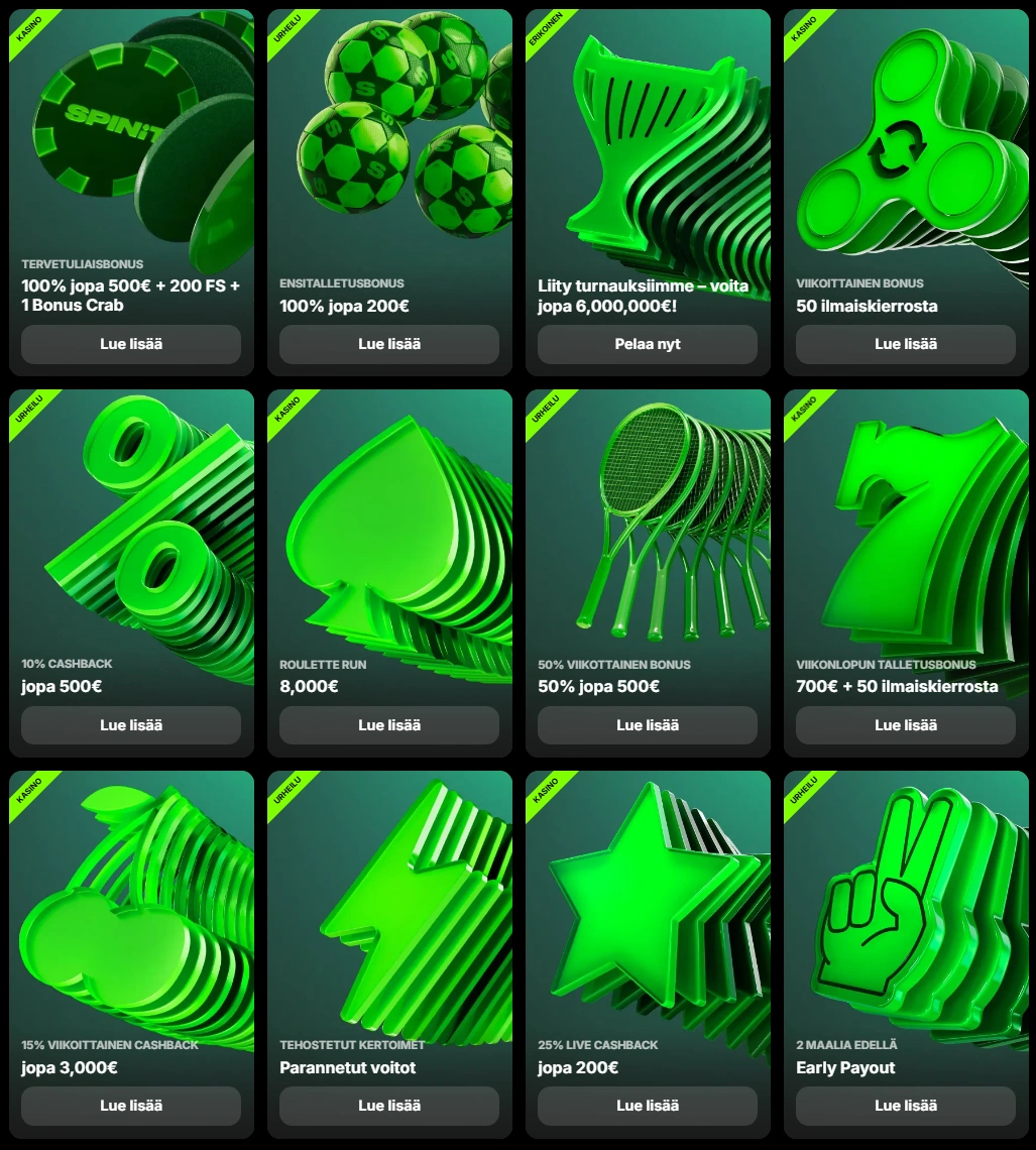 Bonukset ja Promootiot Spinit Casinolla